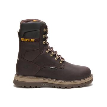 Buty Ochronne Męskie Caterpillar Fairbanks 8" Waterproof TX Steel Metalowym Kawa | CAT046-PL