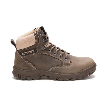 Kozaki Robocze Damskie Caterpillar Tess Steel Metalowym Khaki | CAT488-PL