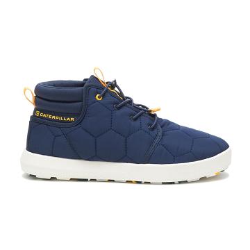 Sneakersy Damskie Caterpillar CODE Scout Mid Niebieskie | CAT523-PL